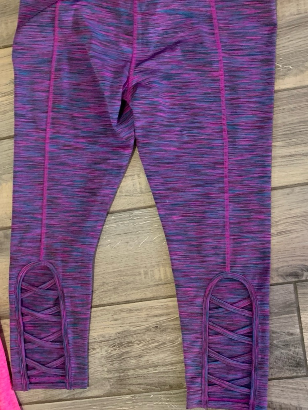 3-Pack Women's Active Leggings in Charcoal, Hot Pink & Purple Heather - Picture 3 of 5